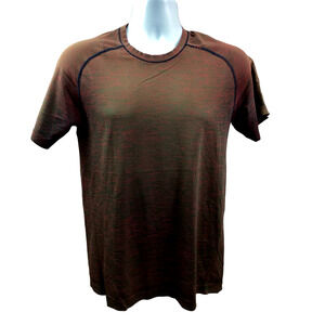 Lululemon Mens Shirt Red Size Small Short Sleeve Active stretch Adult